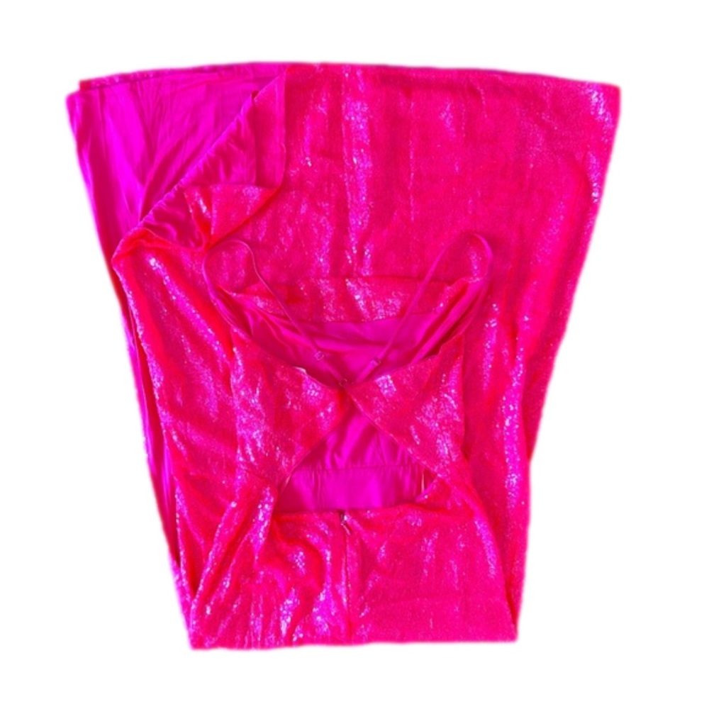 NWT Hot Pink Aqua Women's Sequined Long Evening Formal Prom Dress - Picture 7 of 7